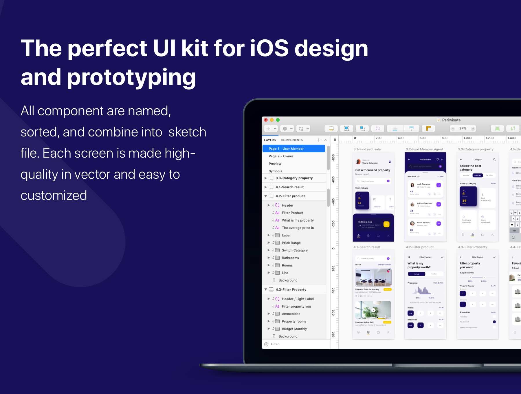 房地产房屋租售应用程序APP UI套件 Propoto UI Kit_img_2