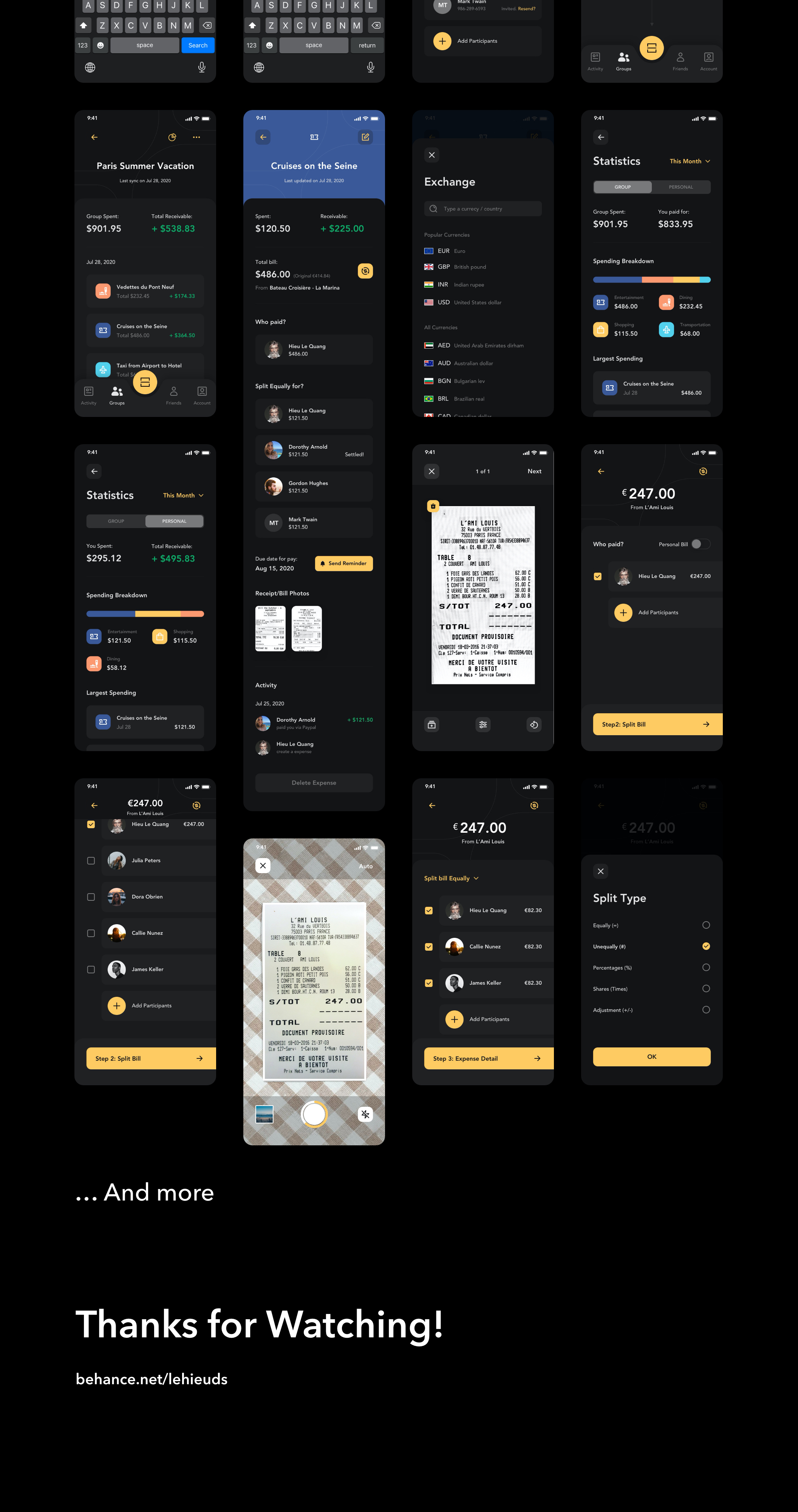 货币金融财务账单管理APP应用设计UI套件 Fairpay - Split Bill App UI Kit_img_2