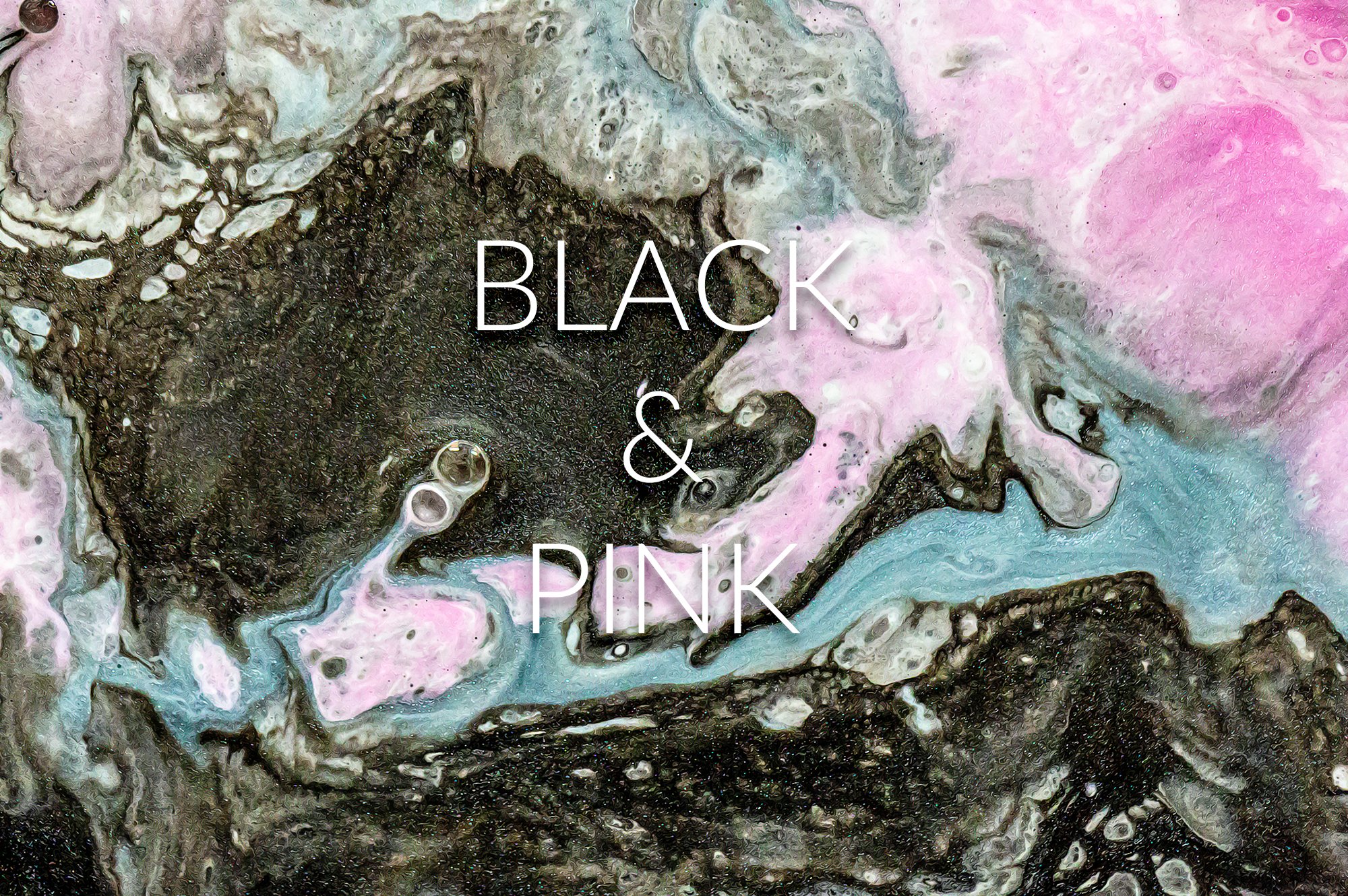 28款高清抽象流体黑色&粉色丙烯酸涂料背景纹理图片素材 Liquid Paint - Black&Pink Vol. 2_img_2