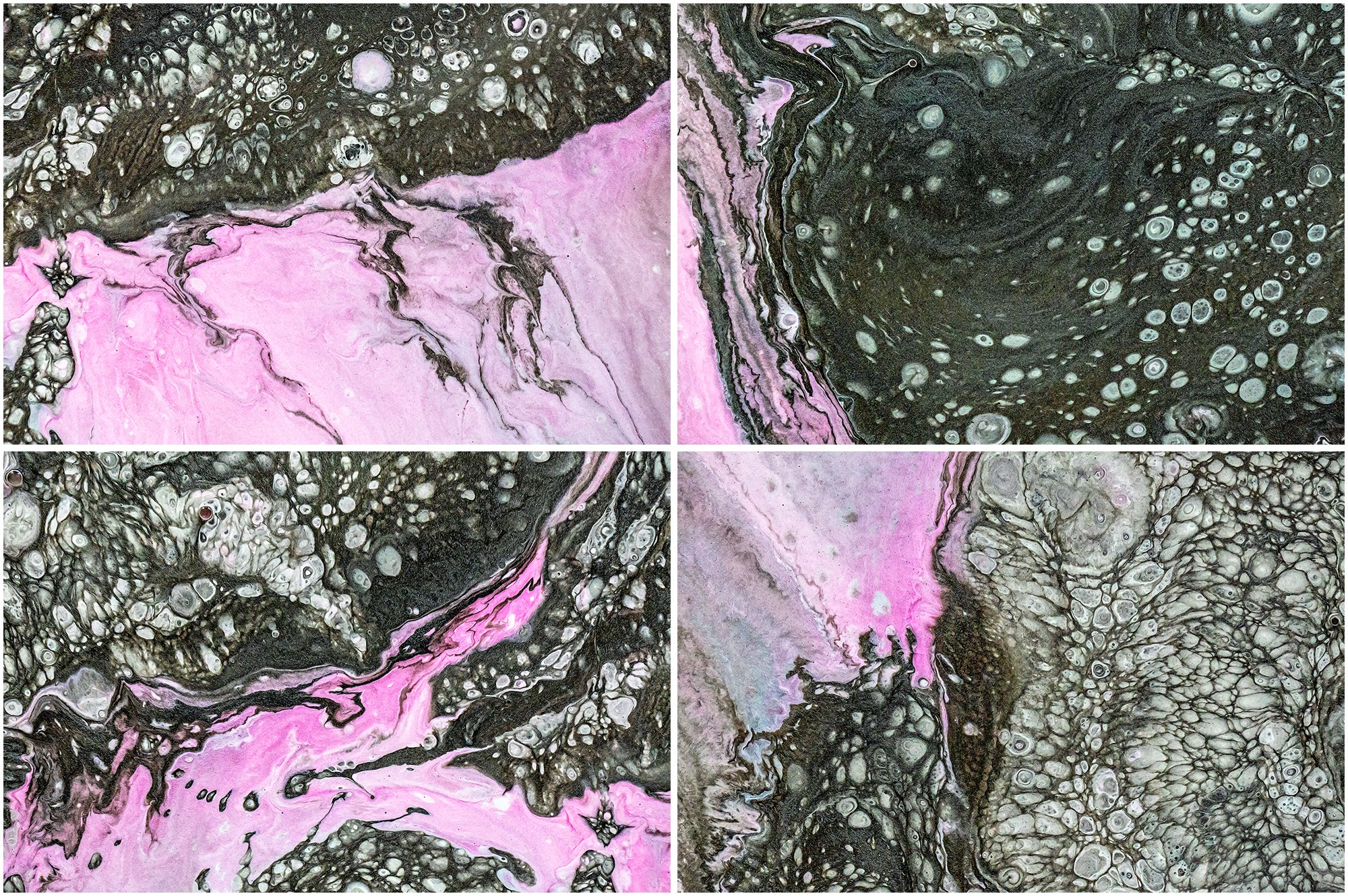 28款高清抽象流体黑色&粉色丙烯酸涂料背景纹理图片素材 Liquid Paint - Black&Pink Vol. 2_img_2