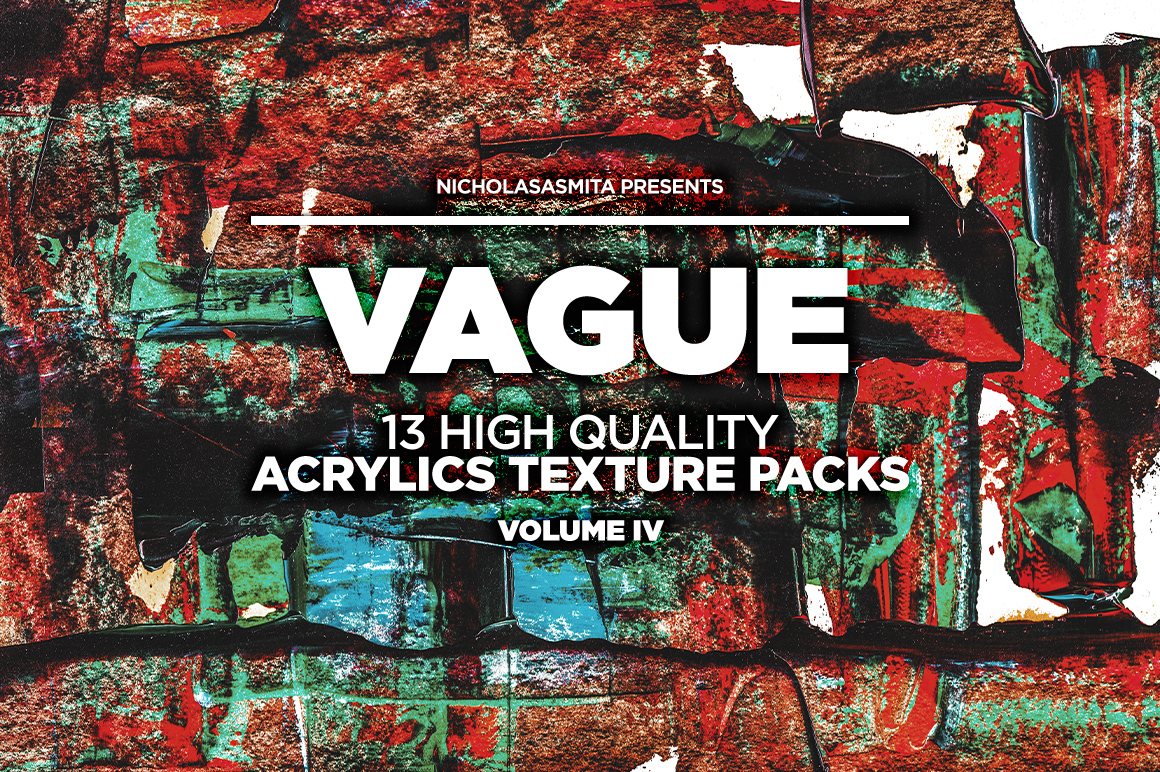 13款高清抽象丙烯酸涂料背景纹理图片素材 Vague IV: 13 Acrylics Textures_img_2