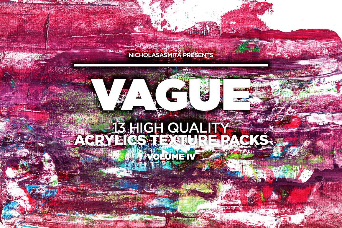 13款高清抽象丙烯酸涂料背景纹理图片素材 Vague IV: 13 Acrylics Textures_img_2