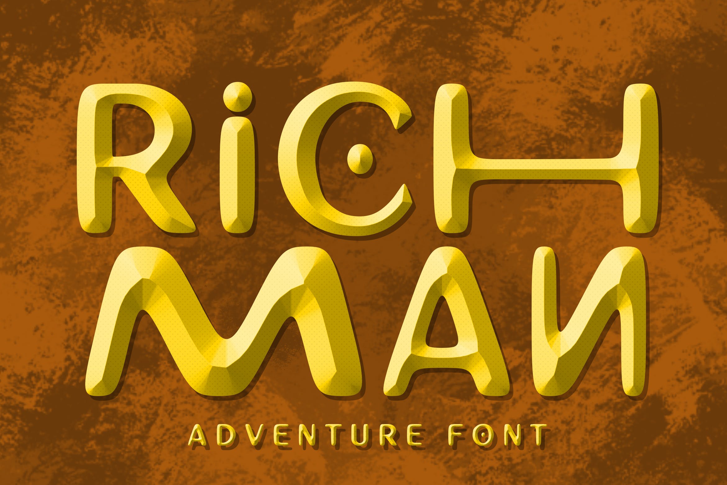 卡通手写3D立体字体PS文字样式毛笔 Richman Adventure Font_img_2