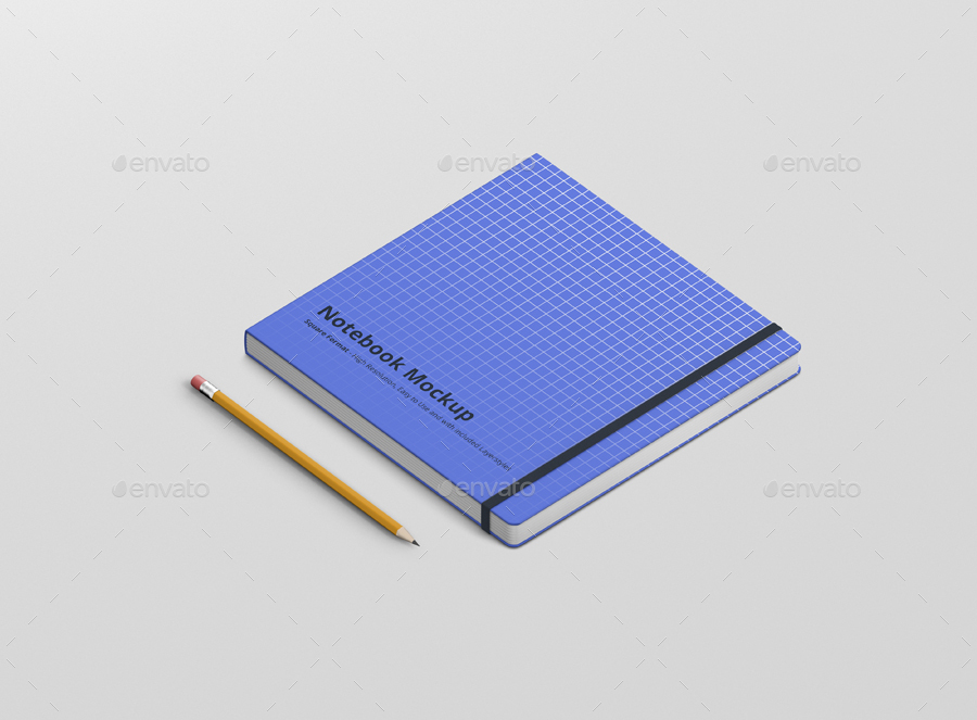 8款正方形笔记本设计展示样机模板 Notebook Mockup Square Format_img_2