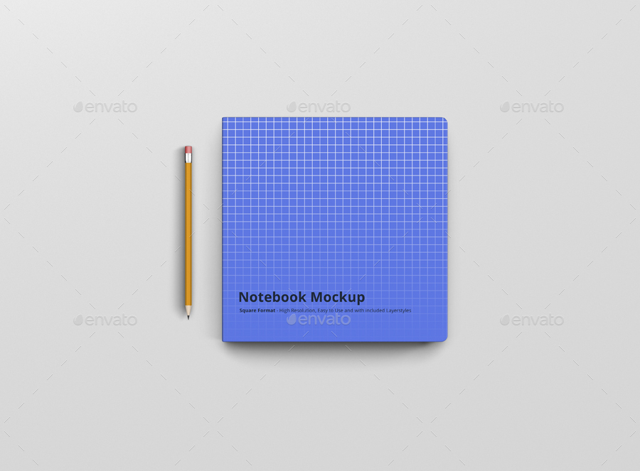 8款正方形笔记本设计展示样机模板 Notebook Mockup Square Format_img_2