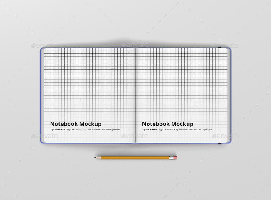 8款正方形笔记本设计展示样机模板 Notebook Mockup Square Format_img_2