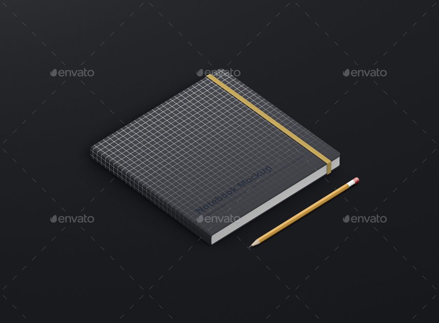 8款正方形笔记本设计展示样机模板 Notebook Mockup Square Format_img_2