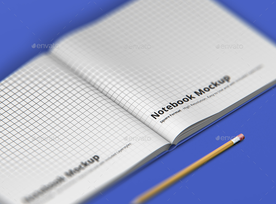 8款正方形笔记本设计展示样机模板 Notebook Mockup Square Format_img_2