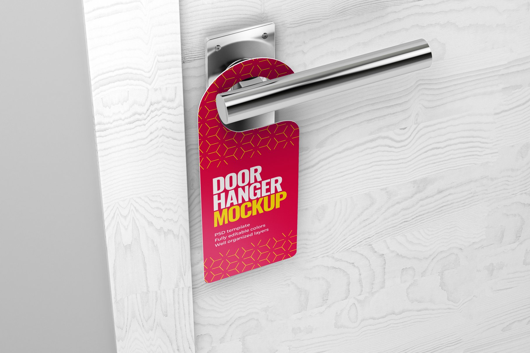 酒店门把手吊牌设计展示样机模板 Door Hanger Mockup Set_img_2