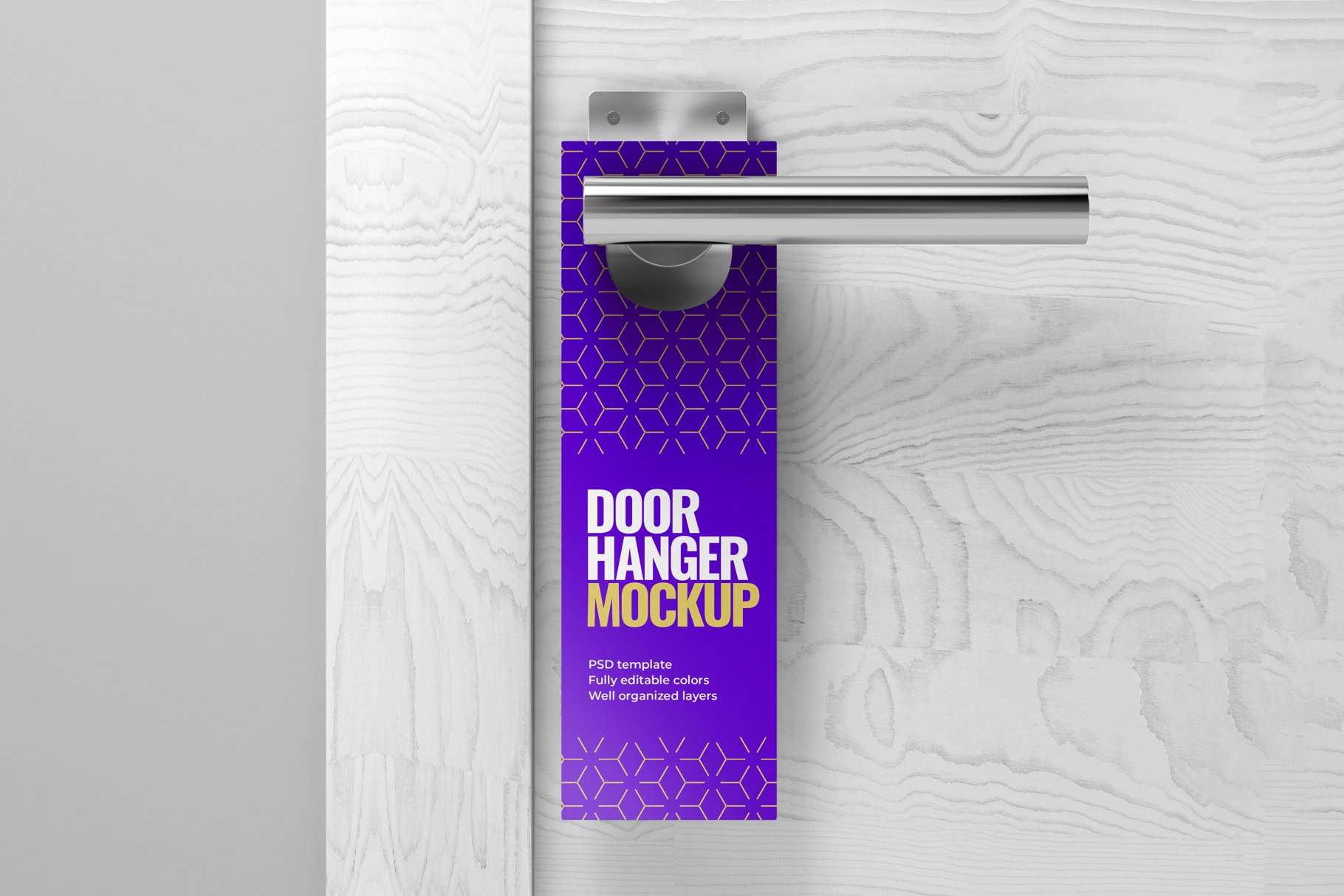 酒店门把手吊牌设计展示样机模板 Door Hanger Mockup Set_img_2