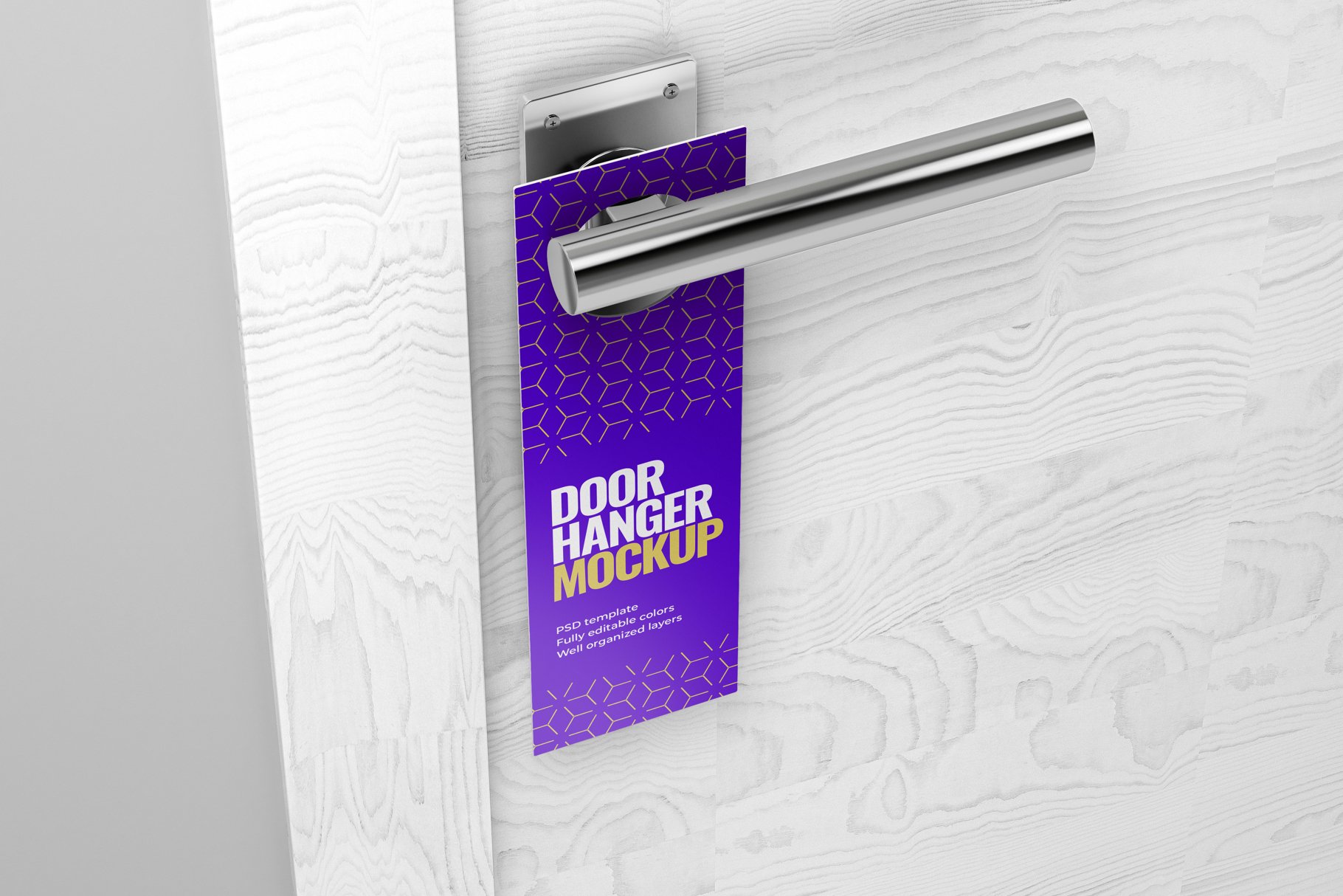 酒店门把手吊牌设计展示样机模板 Door Hanger Mockup Set_img_2