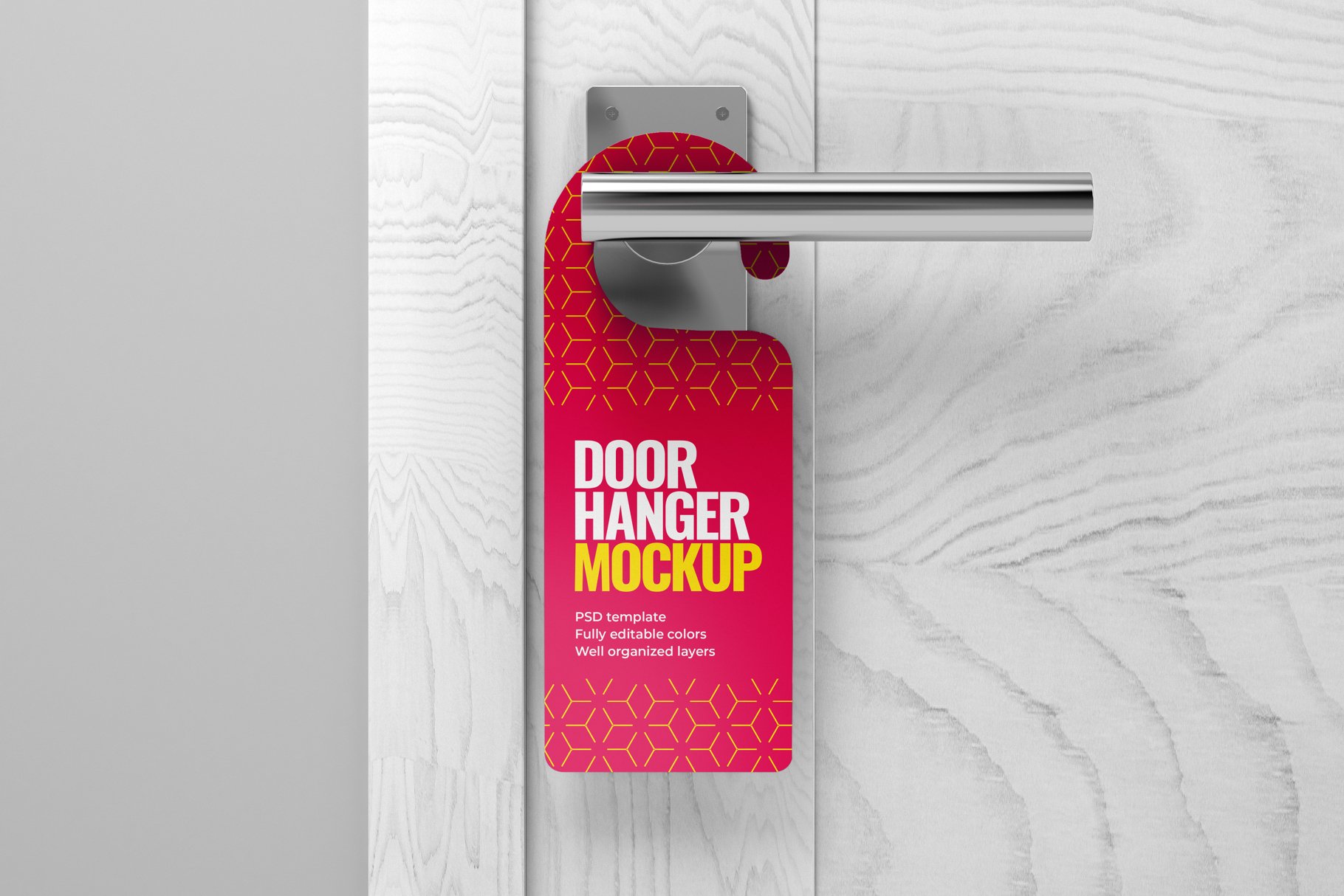 酒店门把手吊牌设计展示样机模板 Door Hanger Mockup Set_img_2