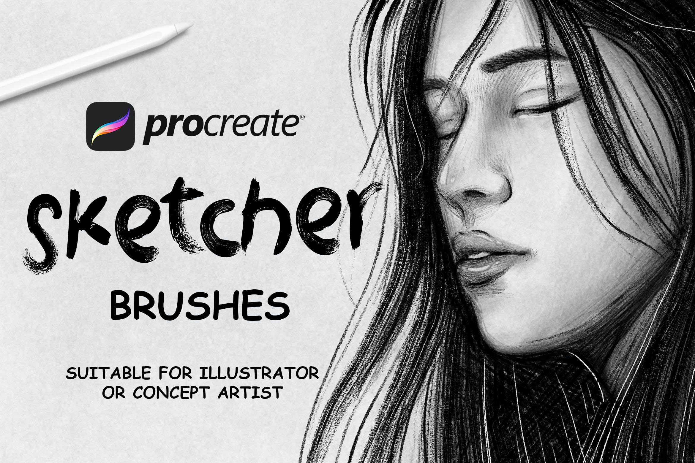 素描铅笔绘画效果Procreate笔刷下载 Sketcher Brushes - Procreate Brush_img_2