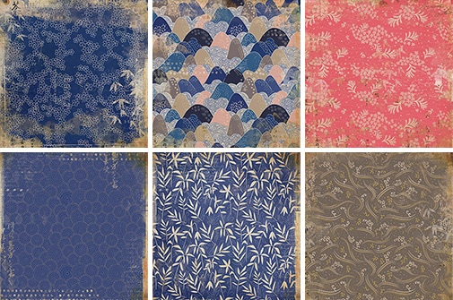 12款高清复古日式风格纸张纹理图片素材 Vintage Japanese Paper Textures_img_2