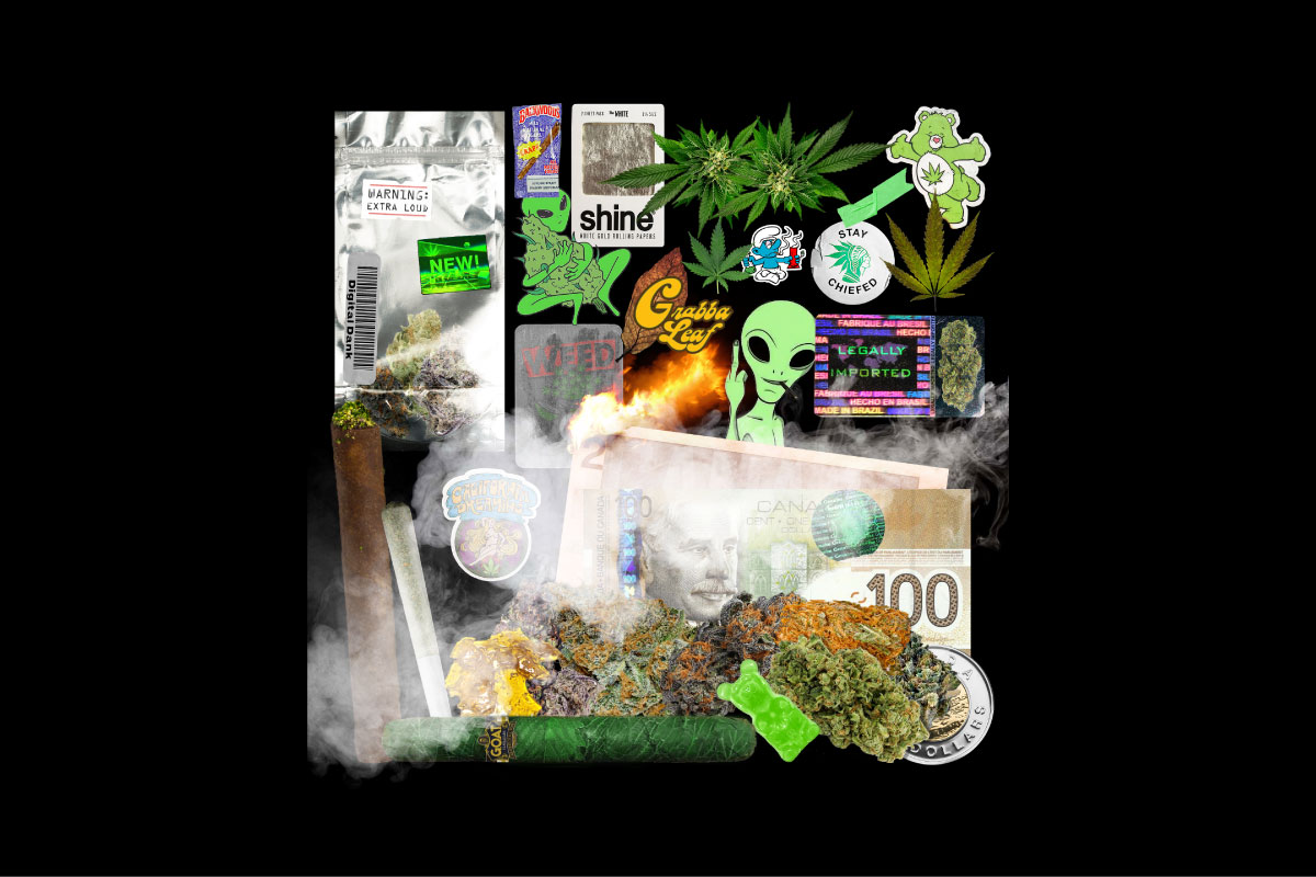 170种做旧不干胶标签贴纸塑料袋火焰CD封面设计背景素材 Digital Dank (Weed GFX Kit)_img_2