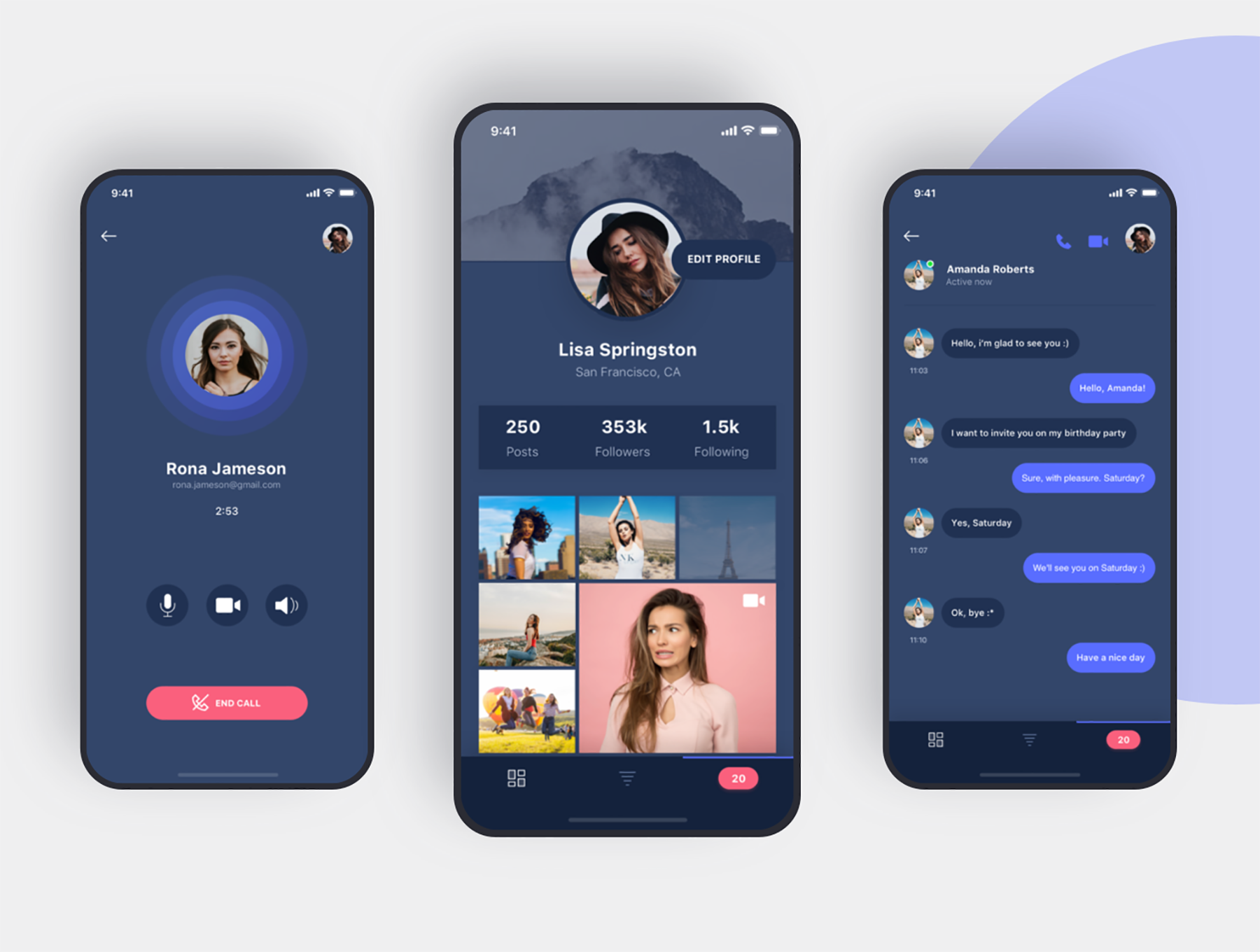 精美社交IOS应用APP设计UI套件 Social iOS App UI Kit_img_2