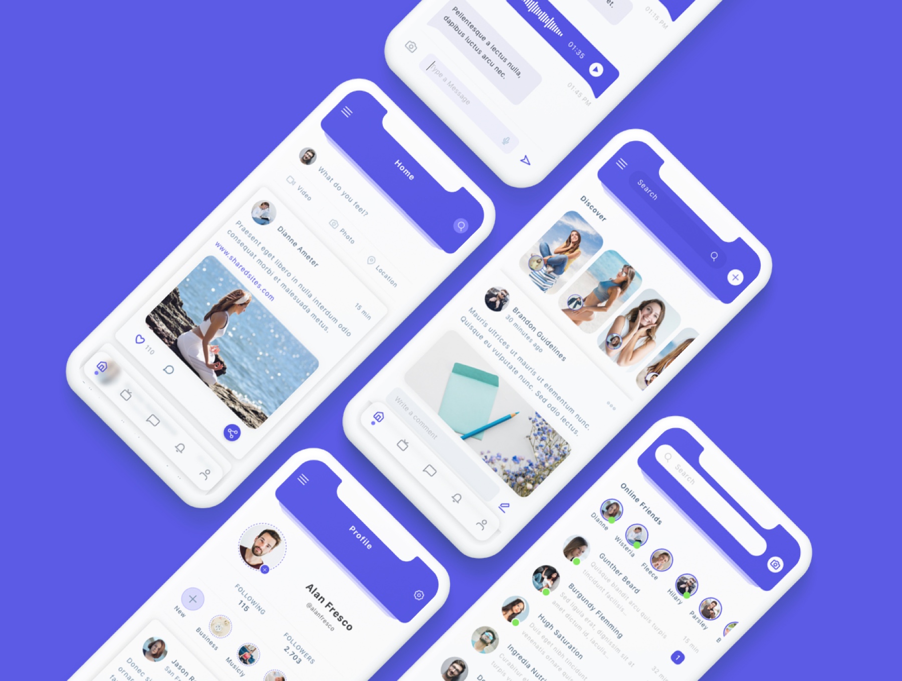 交友社交APP应用界面社交UI套件 Susen - Social Network App UI Kit_img_2