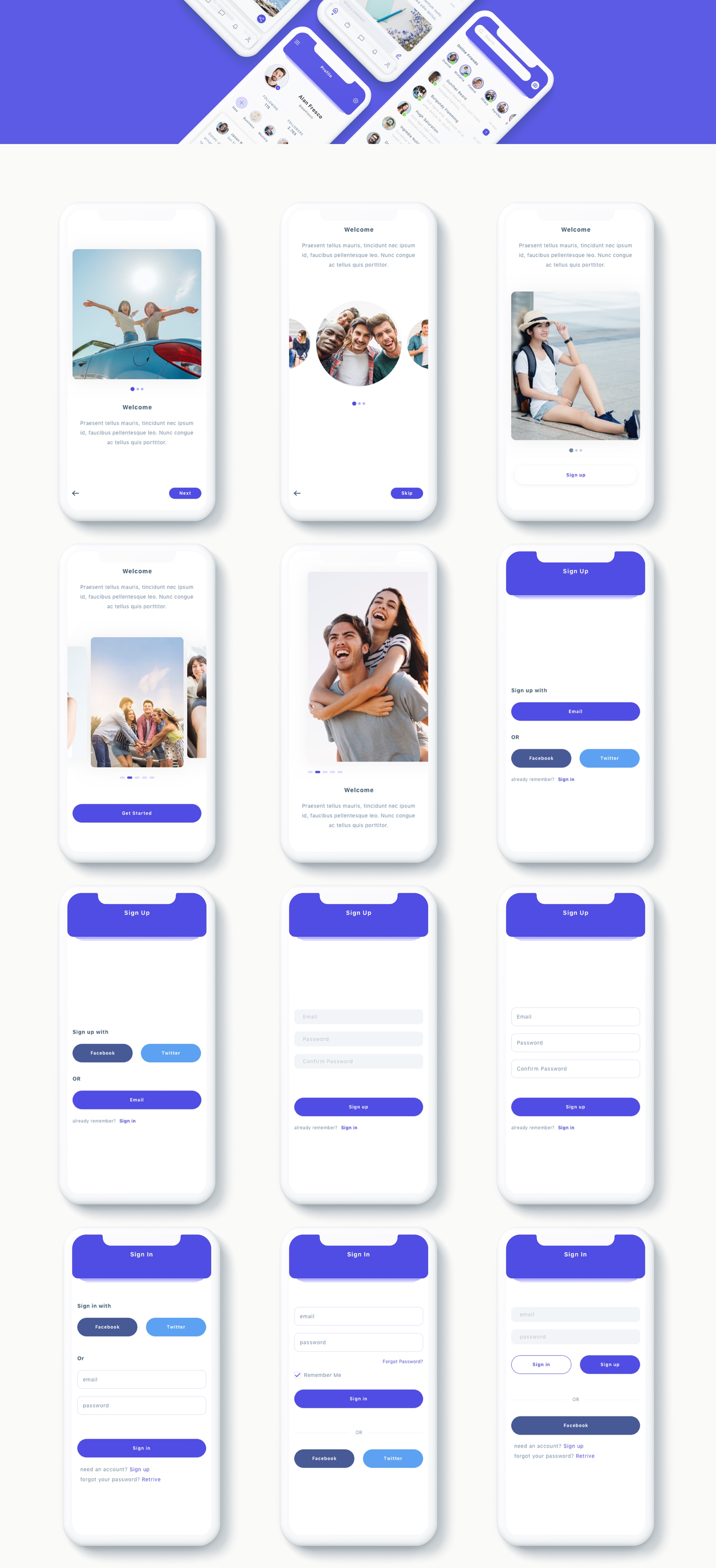 交友社交APP应用界面社交UI套件 Susen - Social Network App UI Kit_img_2