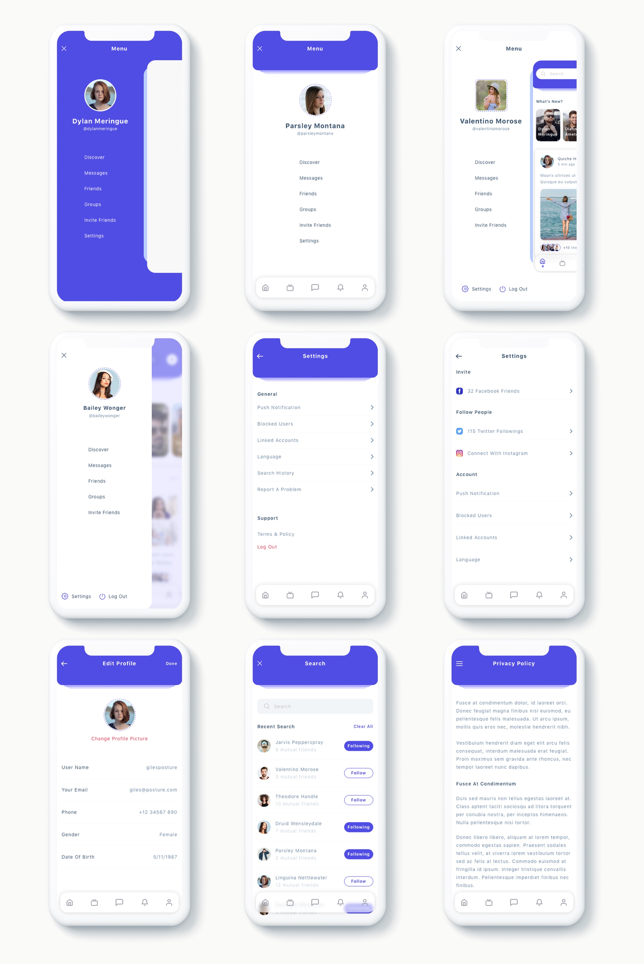 交友社交APP应用界面社交UI套件 Susen - Social Network App UI Kit_img_2