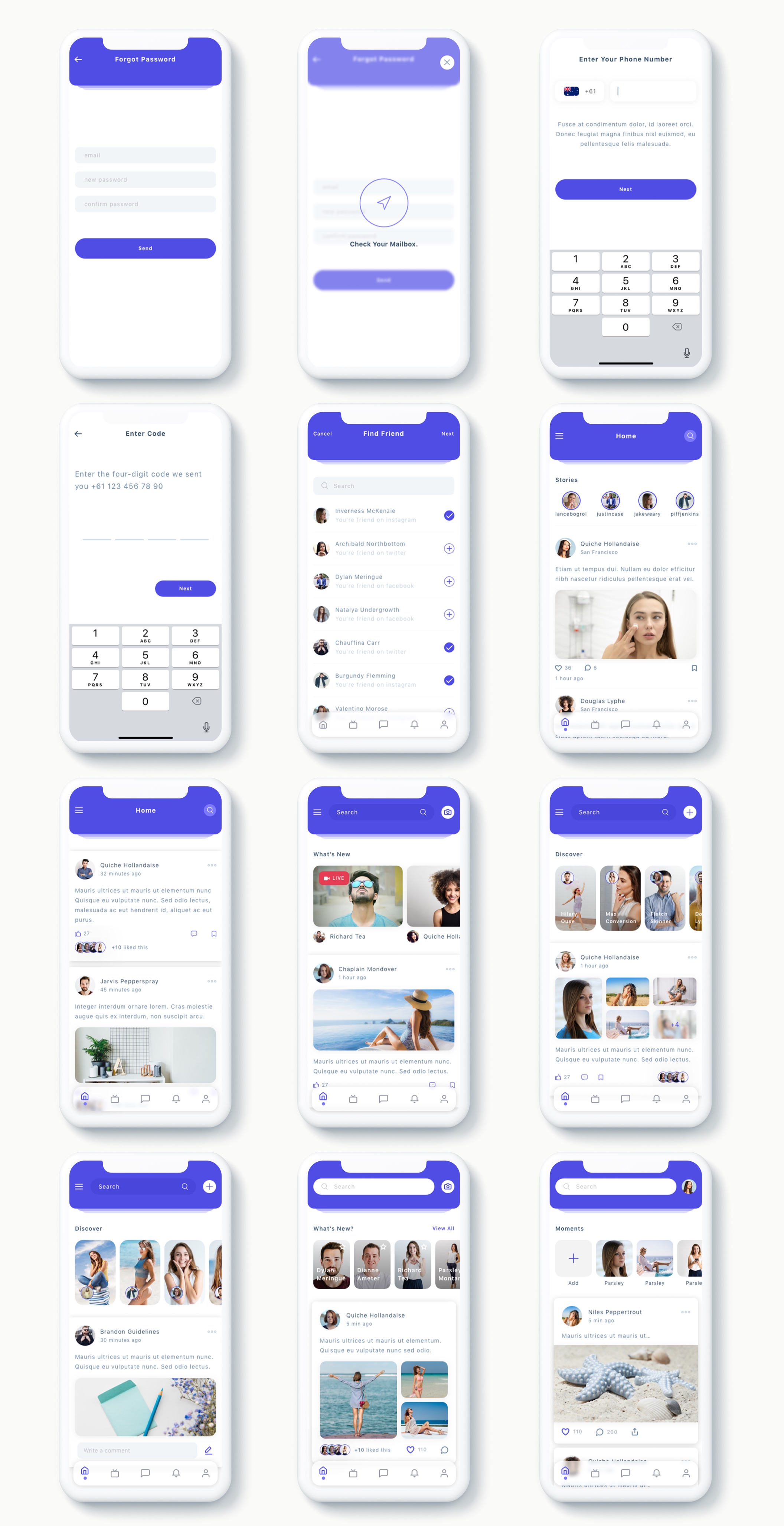 交友社交APP应用界面社交UI套件 Susen - Social Network App UI Kit_img_2