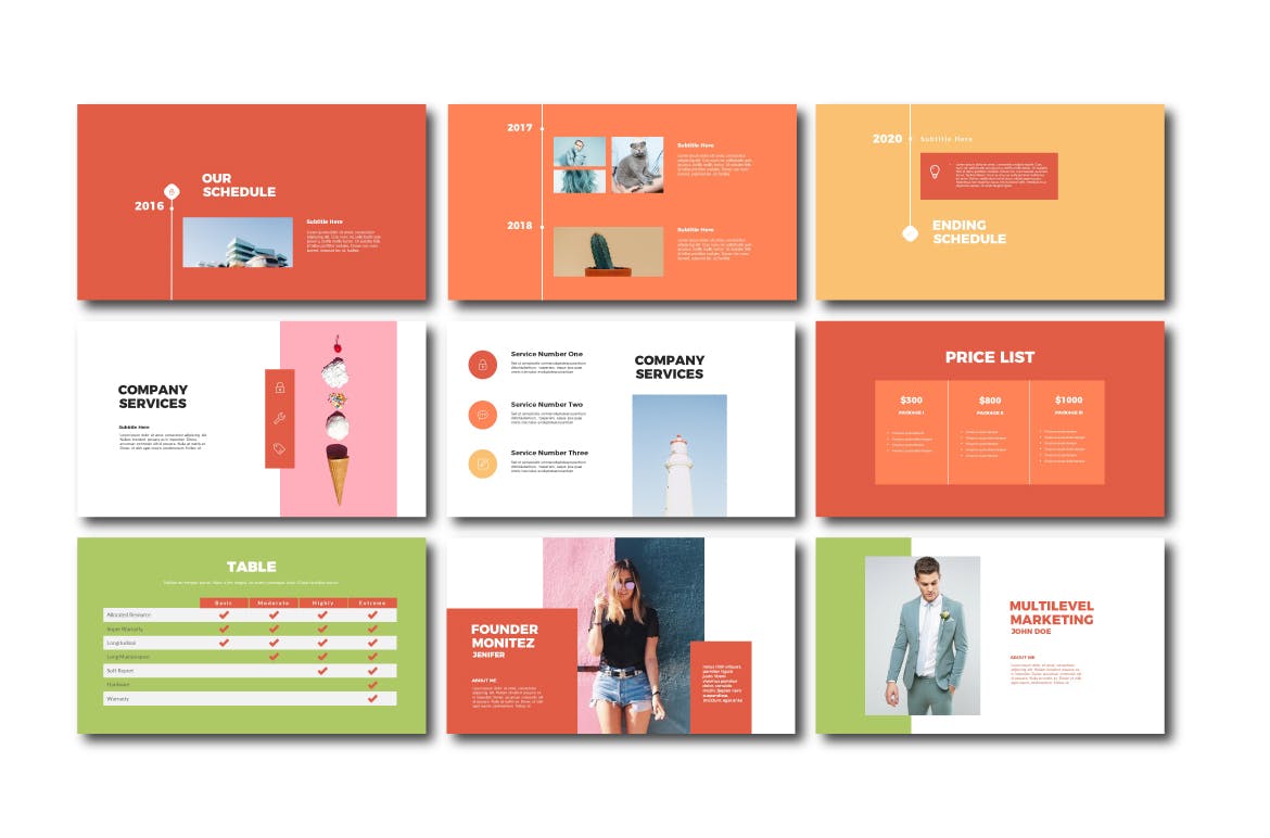 多彩产品营销策划案幻灯片设计模板 Monitez - Powerpoint Templates_img_2