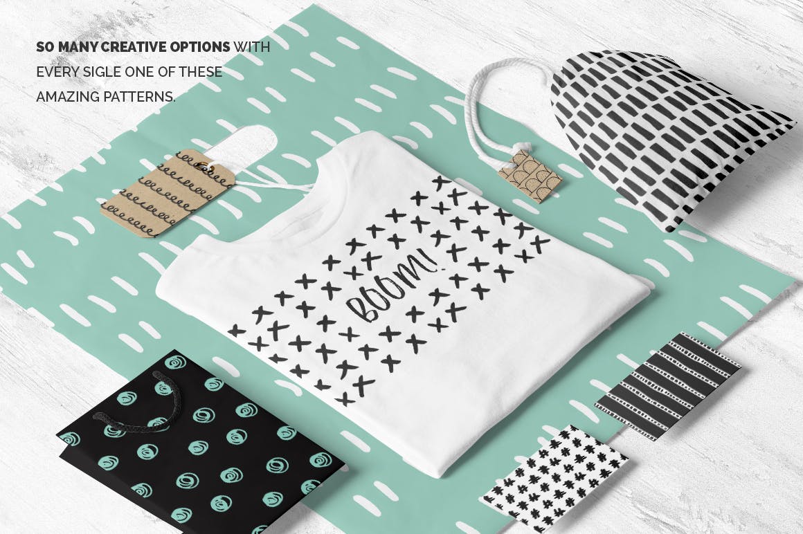 40款抽象无缝隙矢量图案背景素材 Abstract Seamless Patterns_img_2