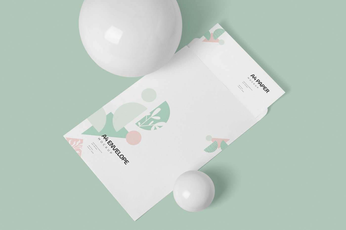 品牌VI设计A4纸信封信纸展示样机 A4 Size Paper Envelope Mockups_img_2