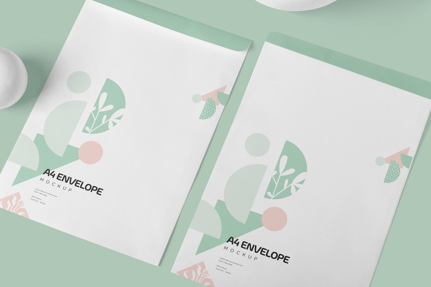 品牌VI设计A4纸信封信纸展示样机 A4 Size Paper Envelope Mockups_img_2