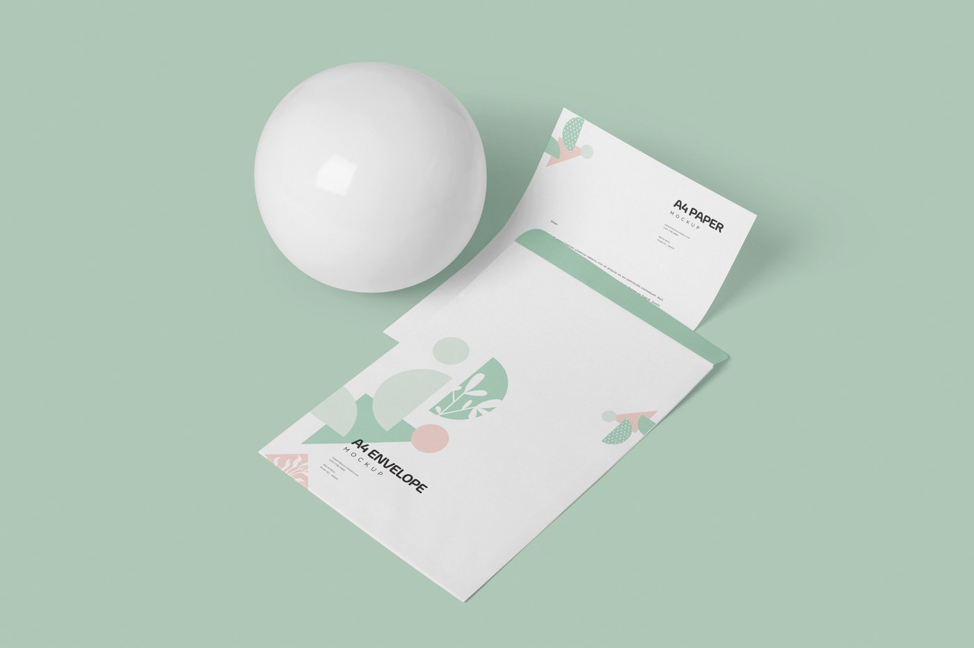 品牌VI设计A4纸信封信纸展示样机 A4 Size Paper Envelope Mockups_img_2