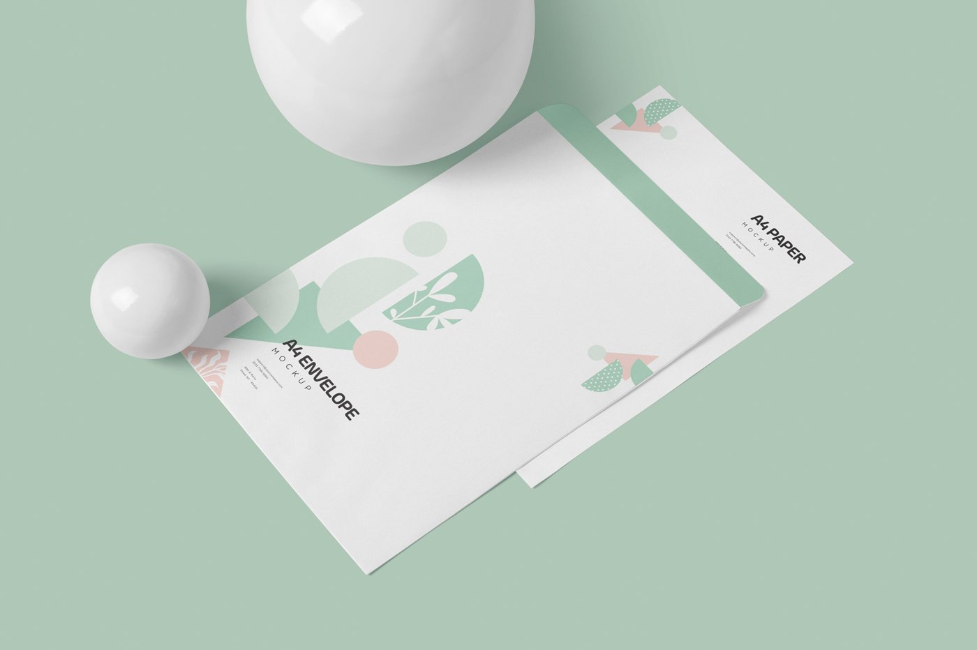 品牌VI设计A4纸信封信纸展示样机 A4 Size Paper Envelope Mockups_img_2