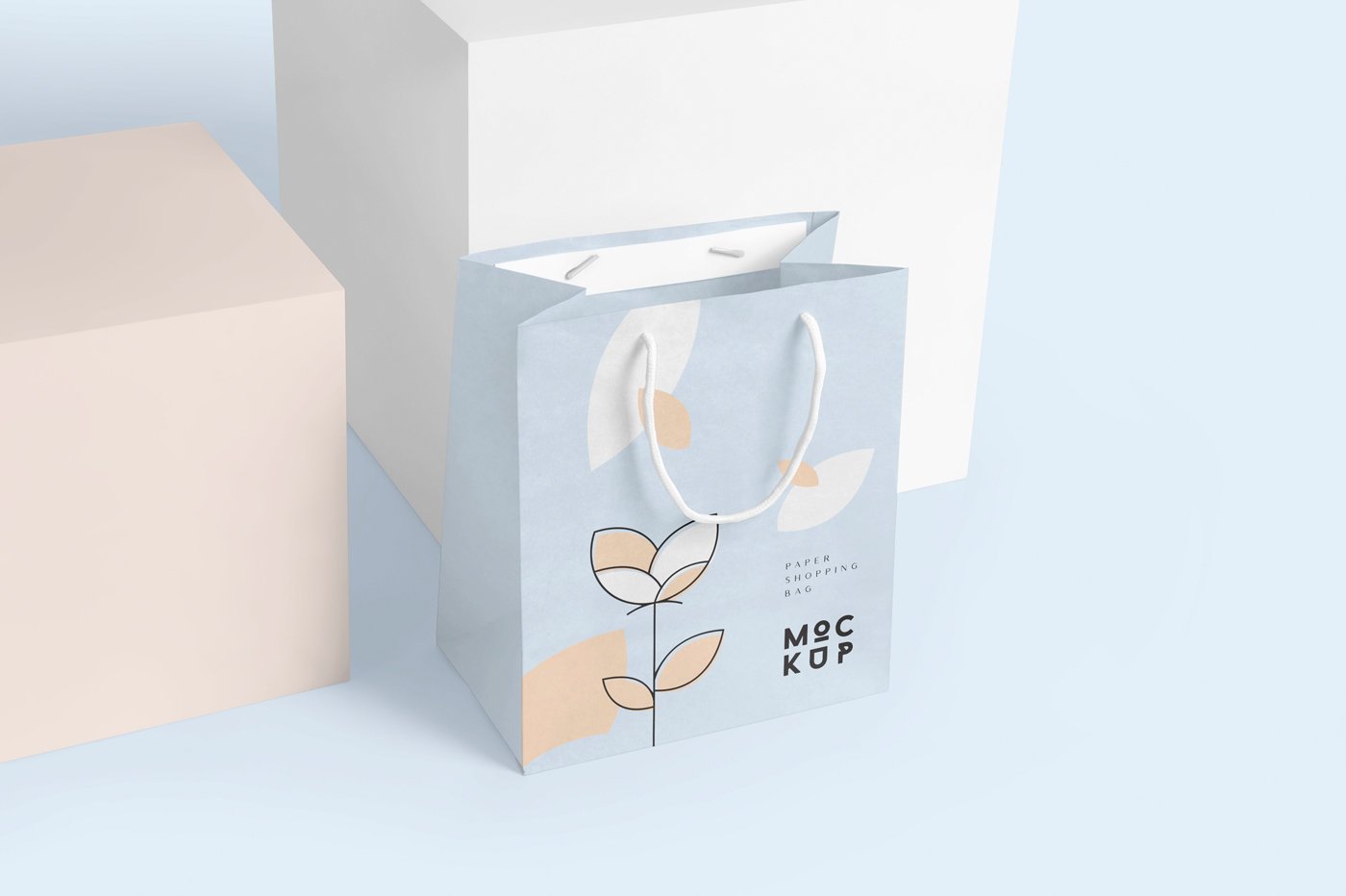 矩形手提购物纸袋设计样机 Rectangle Paper Shopping Bag Mockups_img_2