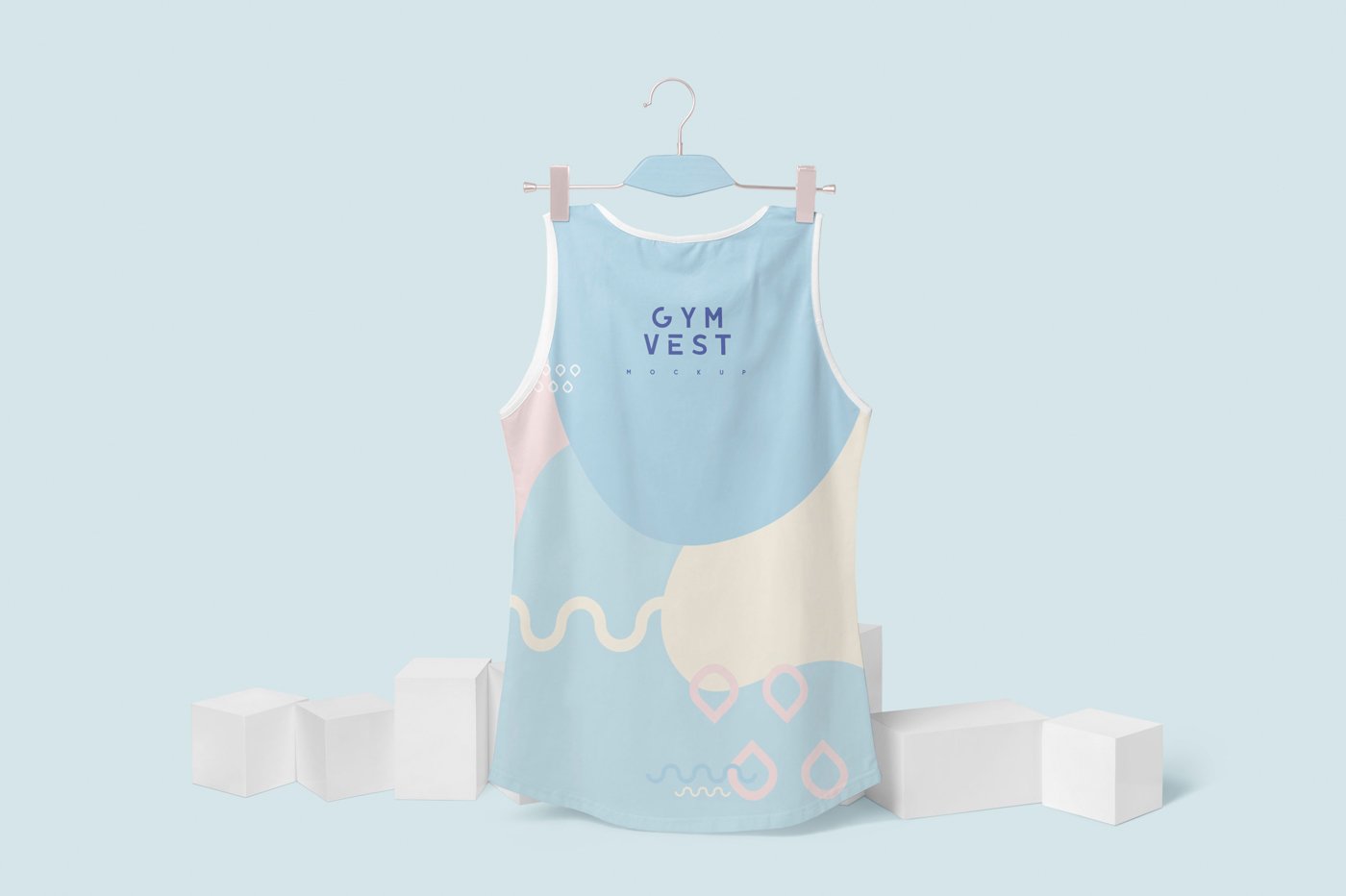 无袖健身房背心设计展示样机 Sleeveless Gym Vest Mockups_img_2