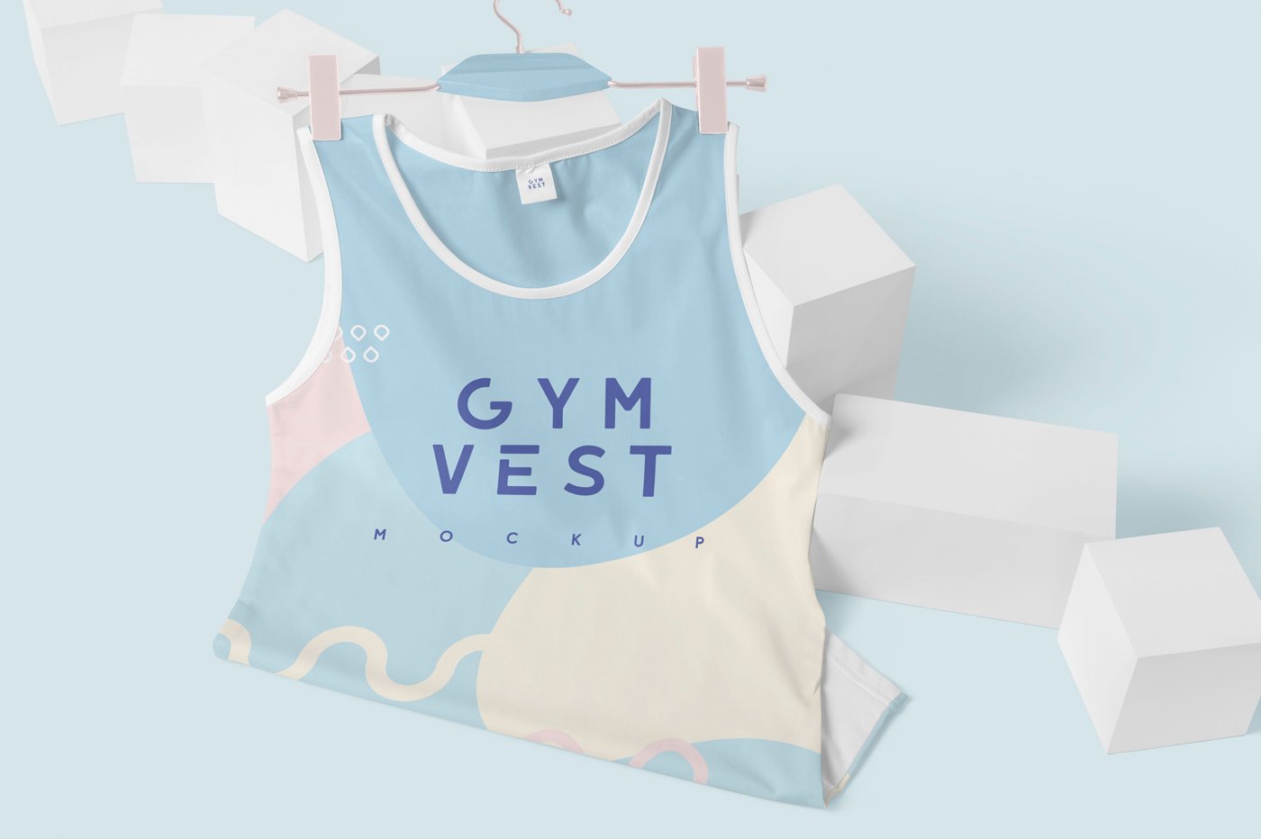 无袖健身房背心设计展示样机 Sleeveless Gym Vest Mockups_img_2