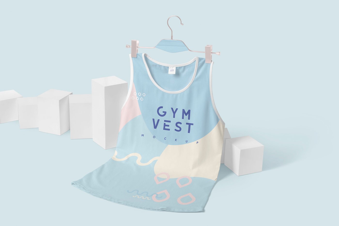 无袖健身房背心设计展示样机 Sleeveless Gym Vest Mockups_img_2