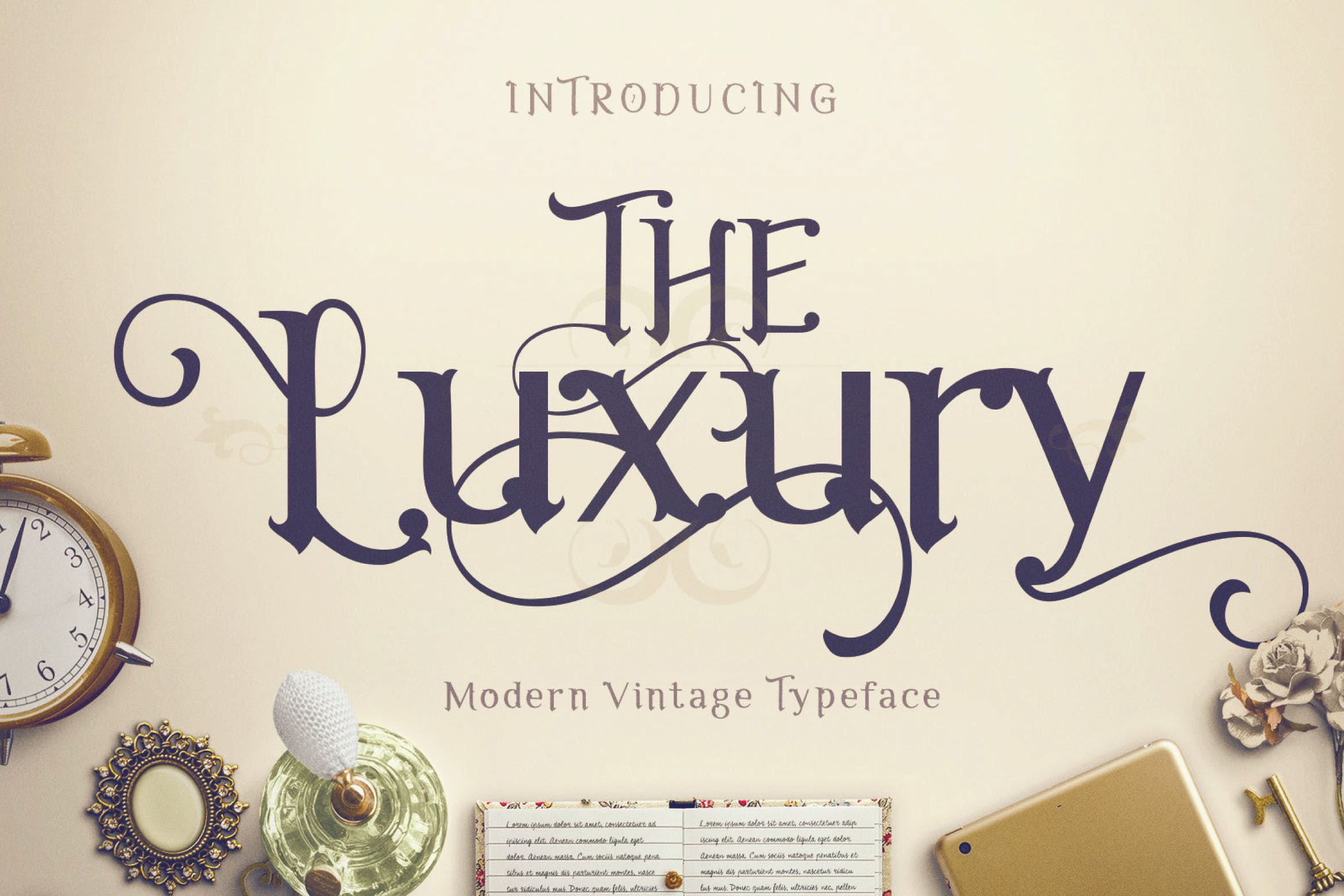 复古装饰衬线英文字体下载 The Luxury - Elegant Font_img_2