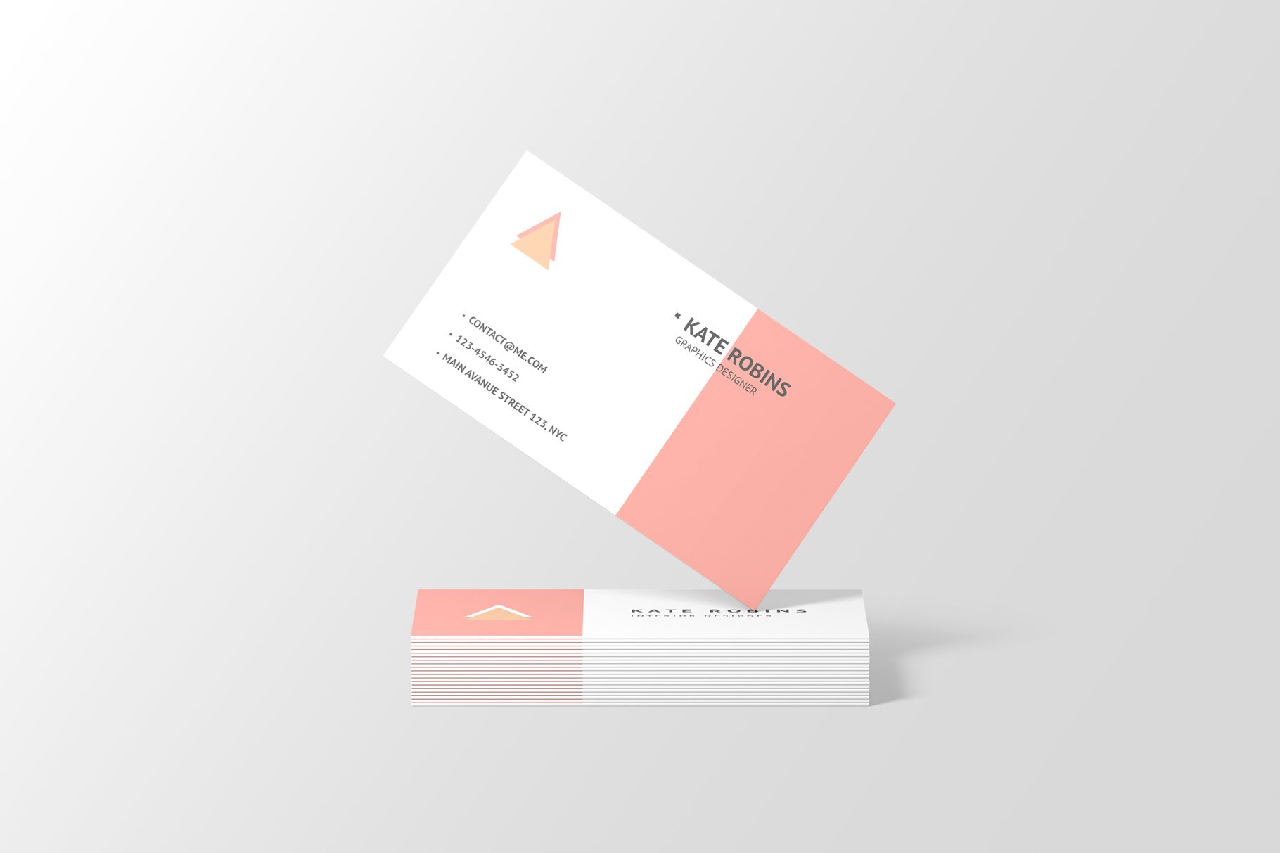 14款横版商务名片卡片设计展示样机模板 Landscape Business Card Mockup_img_2