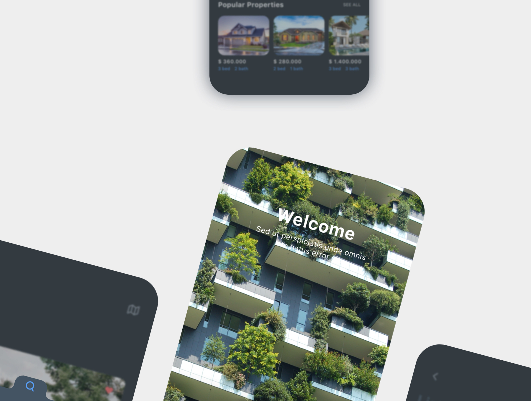 房地产应用程序APP设计UI套件 Nors Dark - Real Estate App UI Kit_img_2