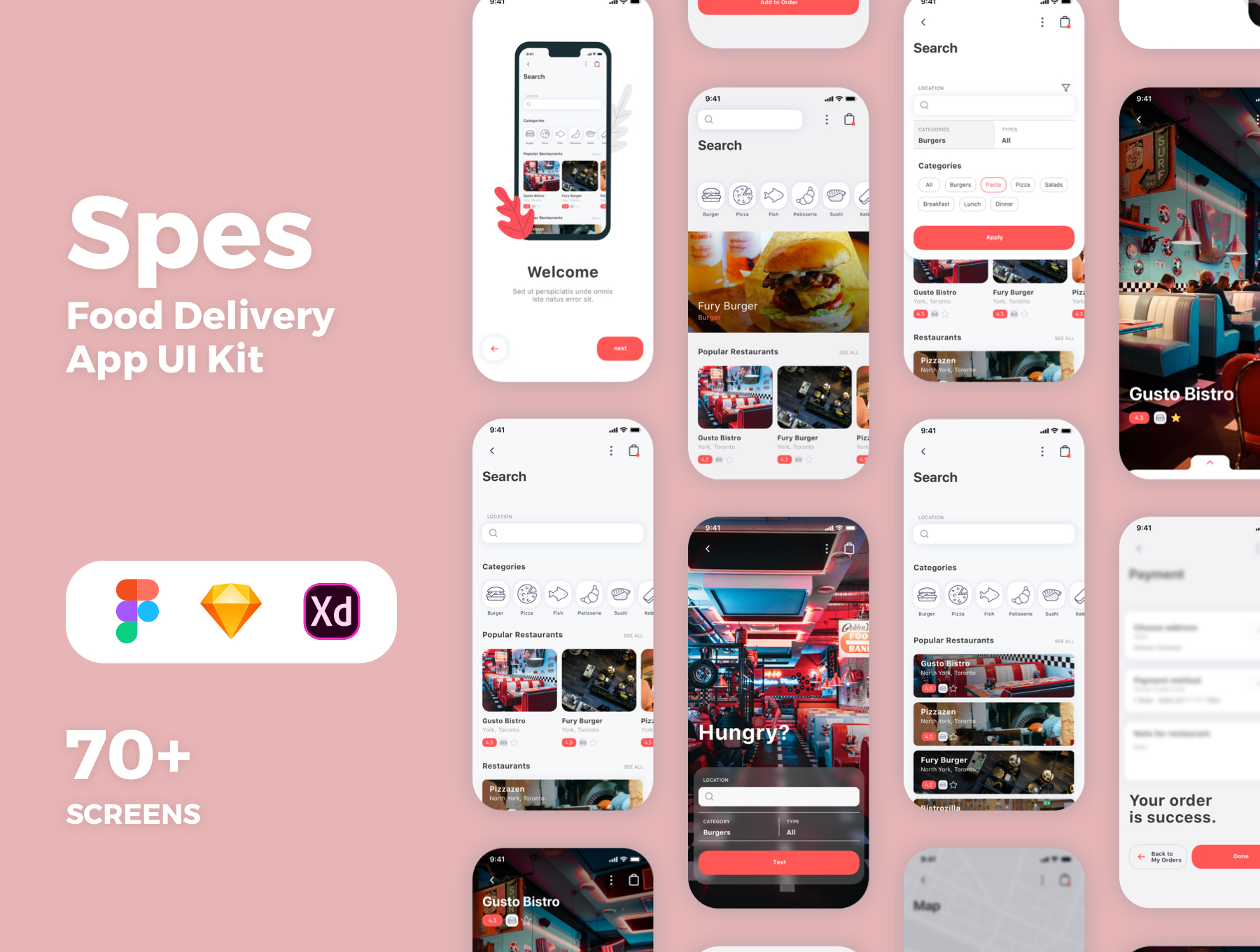 食物外卖配送应用APP设计UI套件 Spes Food Delivery App UI Kit_img_2