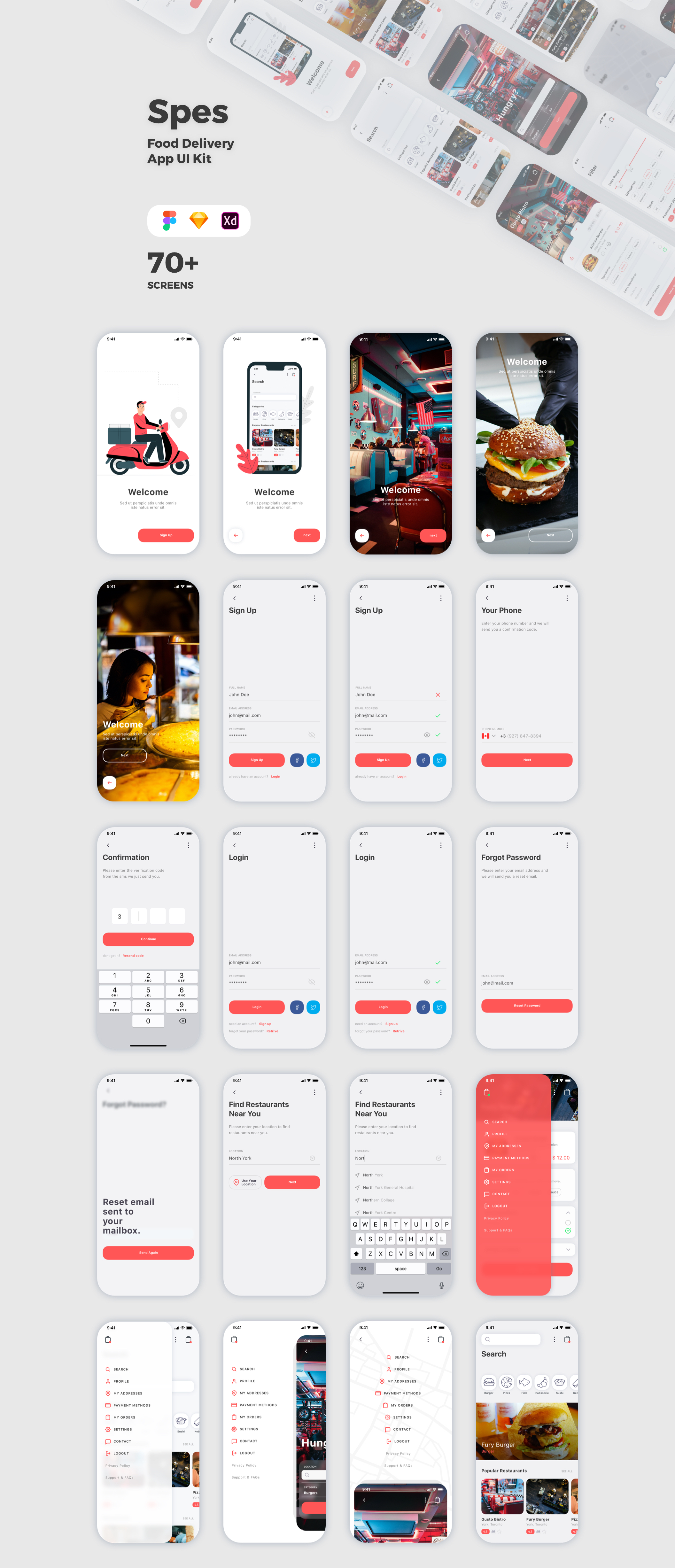 食物外卖配送应用APP设计UI套件 Spes Food Delivery App UI Kit_img_2