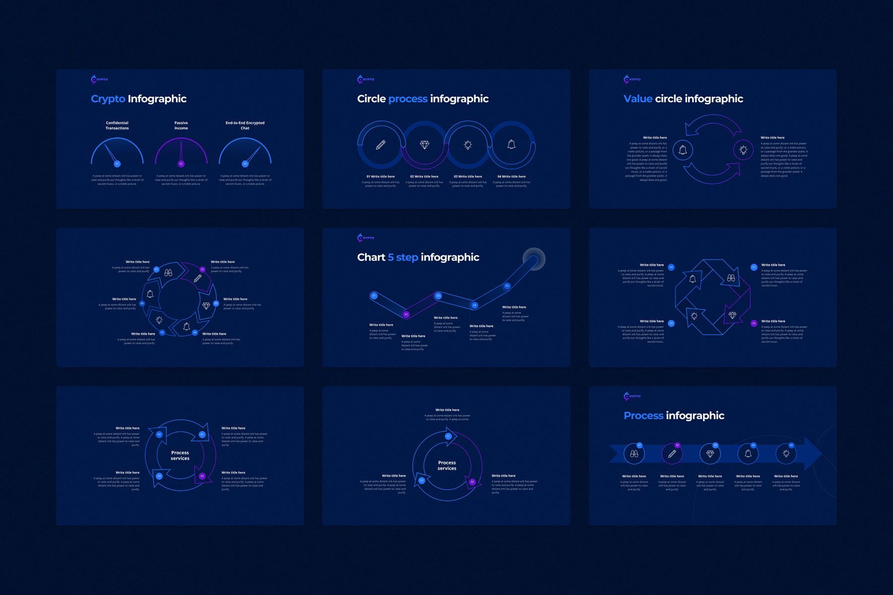 行业研究公司业务介绍图表设计幻灯片模板 CRYPTO Powerpoint Template_img_2