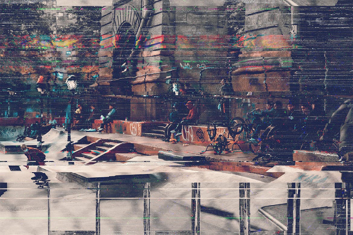 失真故障风照片处理PSD模板 Grunge | Glitch Photo FX_img_2