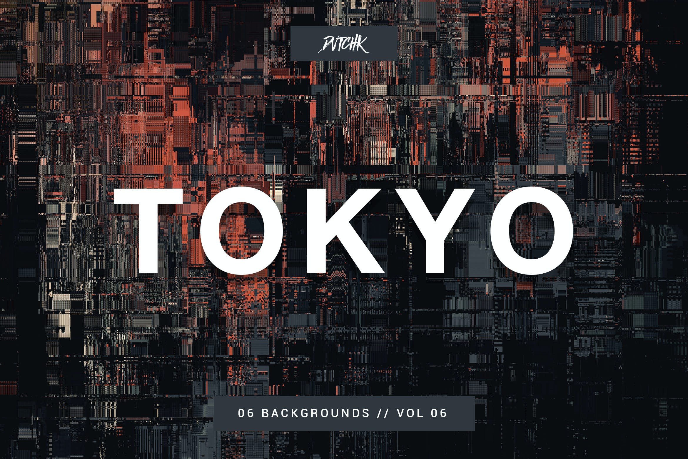高清东京城市故障风背景纹理图片素材 Tokyo| City Glitch Backgrounds | Vol. 06_img_2