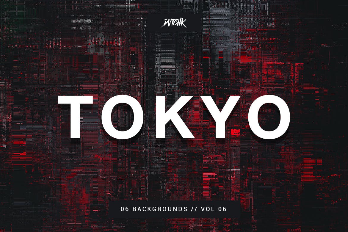 高清东京城市故障风背景纹理图片素材 Tokyo| City Glitch Backgrounds | Vol. 06_img_2