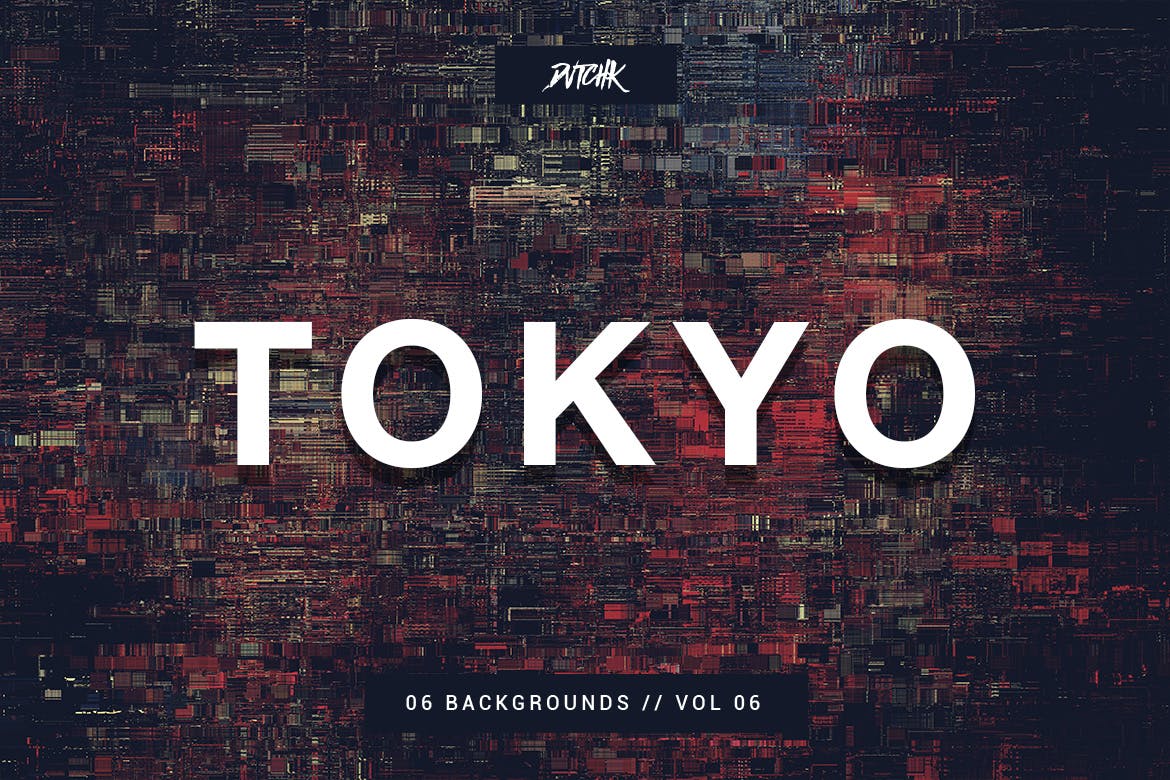 高清东京城市故障风背景纹理图片素材 Tokyo| City Glitch Backgrounds | Vol. 06_img_2