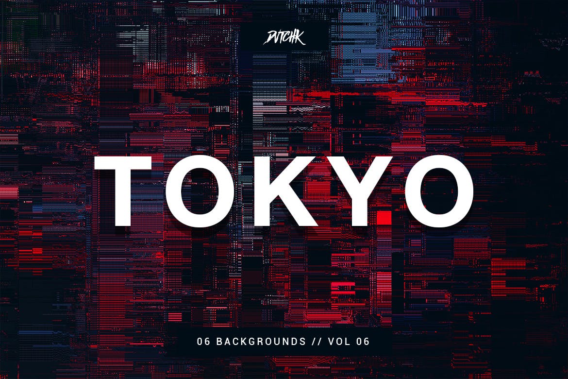 高清东京城市故障风背景纹理图片素材 Tokyo| City Glitch Backgrounds | Vol. 06_img_2