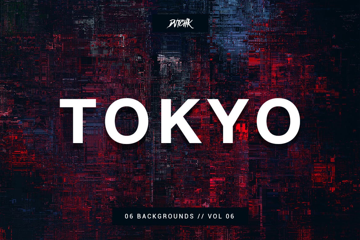 高清东京城市故障风背景纹理图片素材 Tokyo| City Glitch Backgrounds | Vol. 06_img_2