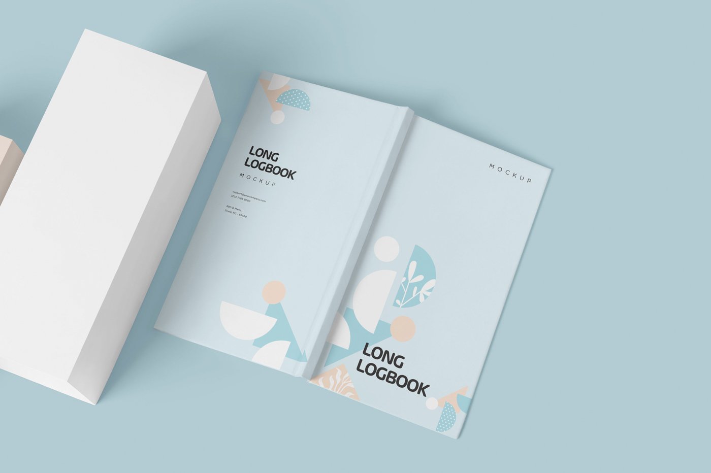 长矩形书籍画册设计智能贴图PSD样机 Long Rectangle Book Mockups_img_2