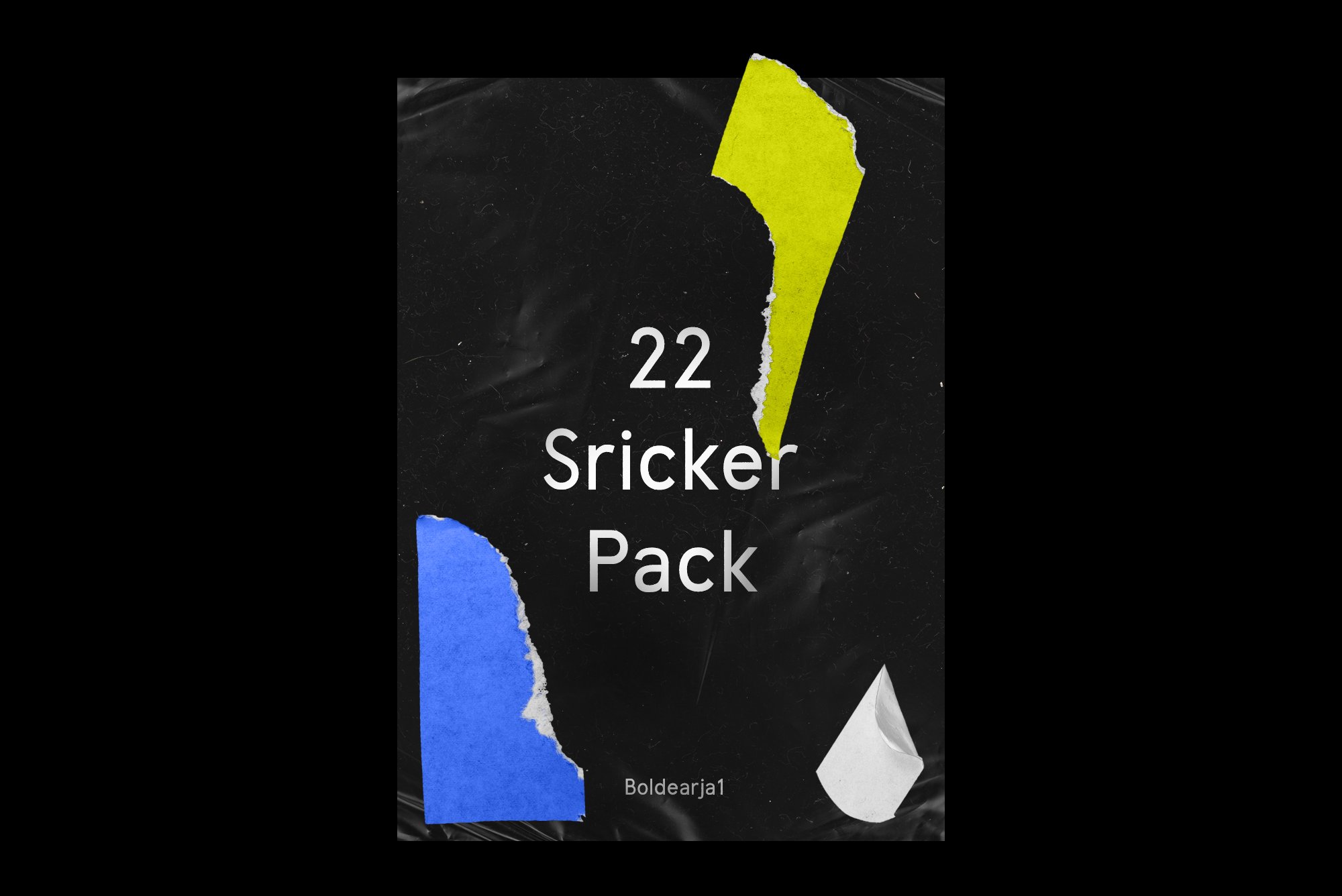 22款高清潮流做旧破损标签贴纸改色平面设计PSD素材模板 Sticker Mockup Pack_img_2