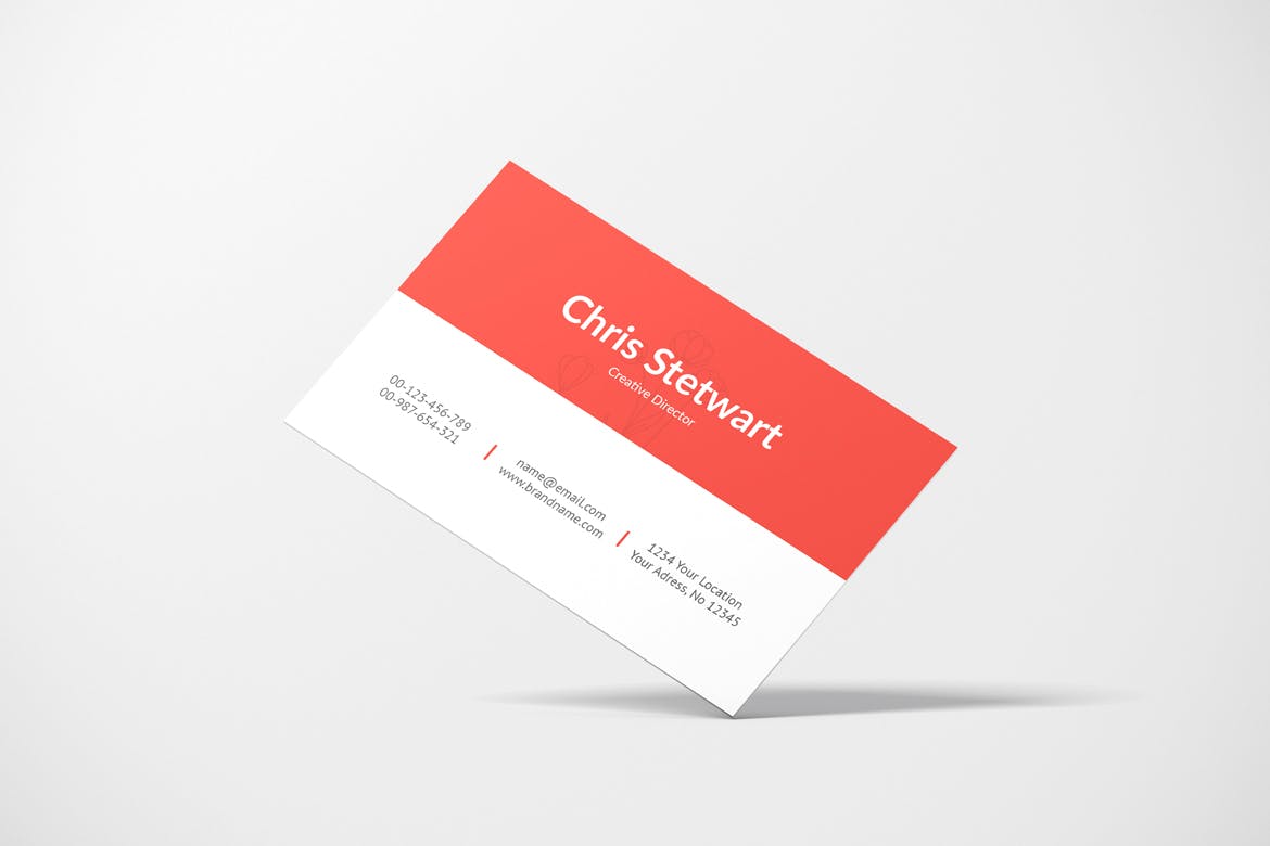 横版商务名片设计展示样机模板 Business Card Mockup_img_2