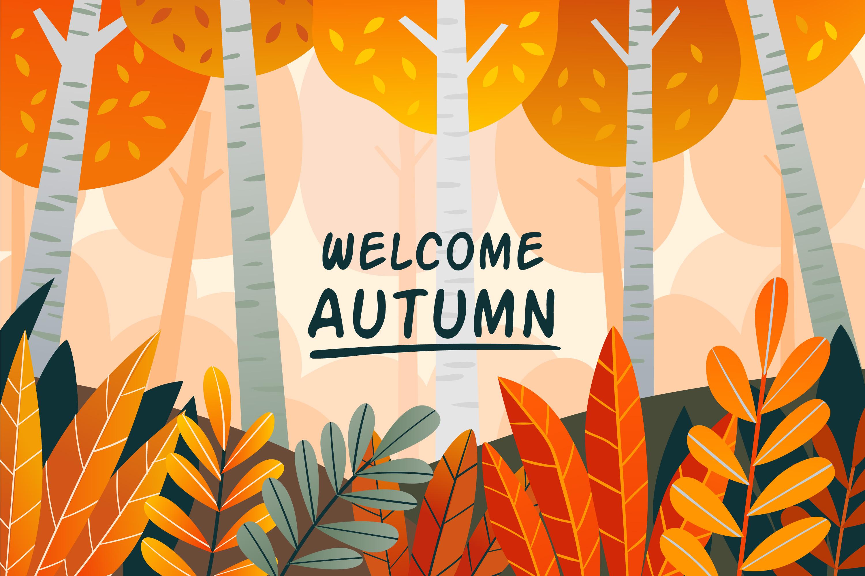 11款多彩秋季元素平面插图矢量素材 Autumn Background Flat Design Illustration Set_img_2